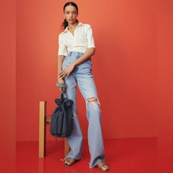 NWT Zara Leather Slide Sandals - Sz 41/10 - Picture 2 of 8